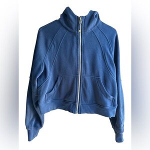 Lululemon Oversized Scuba Full-Zip Navy Blue Gold Zipper XS/S Hoodie
